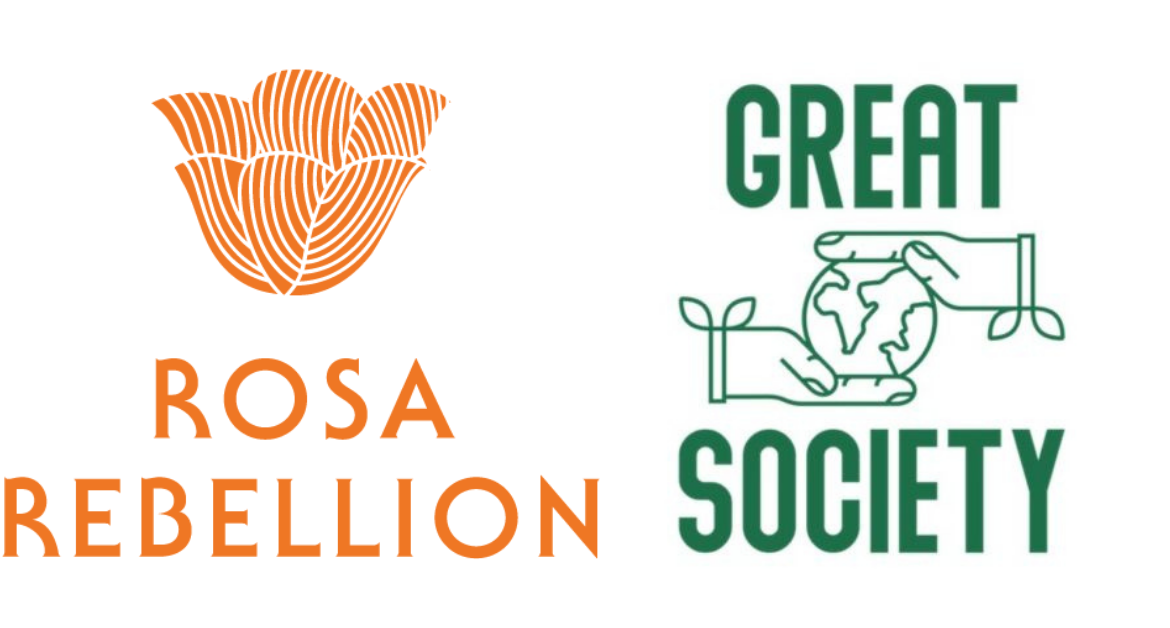 Rosa Rebellion x Great Society logos