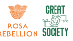 Rosa Rebellion x Great Society logos